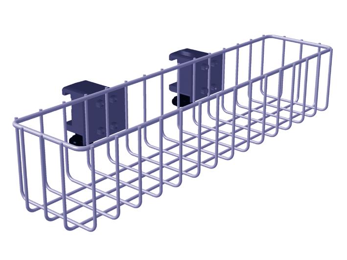 WALL RAIL ACCESSORIES BASKET WITH CLAMP 10 material of the basket: steel, coated material of