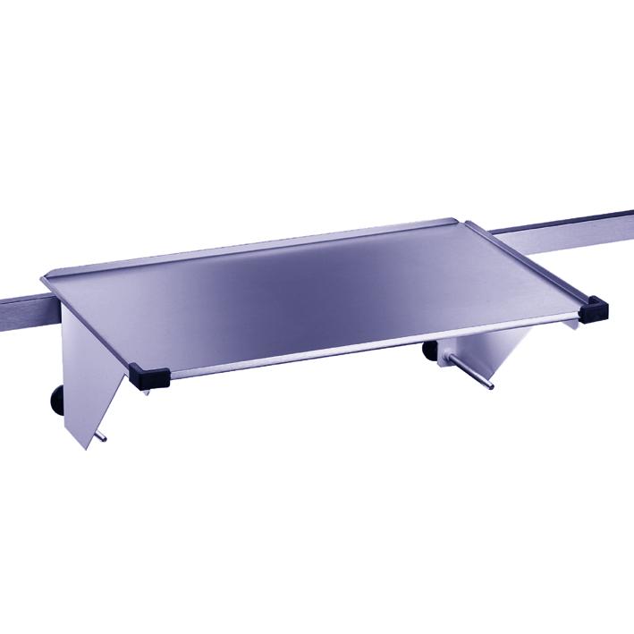 WALL RAIL ACCESSORIES SHELF WITHOUT DRAWER 11 stainless steel dimensions: 540 x 360 mm max.