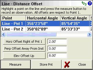 FieldGenius 2008 v3.2.0 After you take your two measurements, all you need to define is the offset distances.
