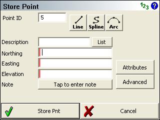 FieldGenius 2008 v3.2.0 Store / Edit Points Main Menu Survey Tools Store Points This is a multi use function that is used by many parts of the program.