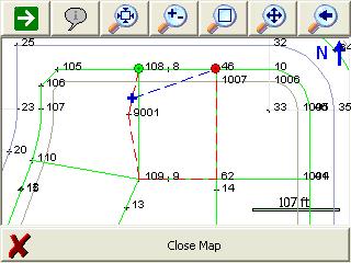 FieldGenius 2008 v3.2.0 area parameters as above, FieldGenius will not be able to compute a solution because the solution does not intersect the segment between (108-9001).