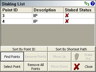 FieldGenius 2008 v3.2.0 Main Menu Staking Staking List Use a staking list to stake points from a predetermined list of points. You can specify the points to stake by entering a point range.