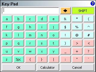 Getting Started Keypad The keypad can be opened from any extended edit entry field.
