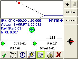FieldGenius 2008 v3.2.0 Slope Staking Results When you store your catch point position you will see the results screen.