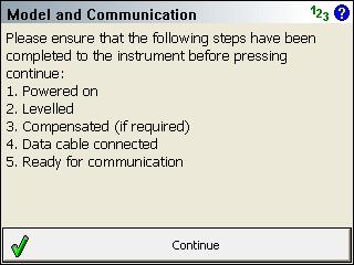 FieldGenius 2008 v3.2.0 Connect to Instrument Use this to connect to your instrument after you have specified your communication settings.