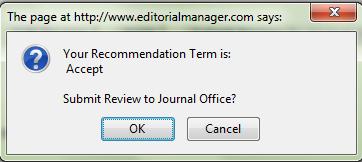 After entering the comments the reviewer must click the Proceed button this will bring up a screen that allows the Reviewer to proofread before sending it to the Publication Office.