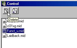 n For details about the control window, see page 9. 2.Click the file that you wish to rename.
