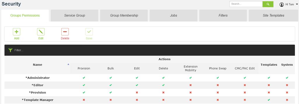 7.8 Adding Groups and Permissions in akkadian Provisioning Manager Express 4.