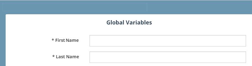 6. Each Global Variable will appear once during Provisioning as shown in Figure 8.1.5 Figure 8.1.5 Example of Global Variables during provisioning To use User Defined Variables in Templates: 1.