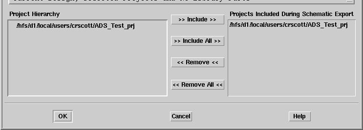 This is an example of using the Project Hierarchy and Projects Included During Schematic Export fields. First you make a project called Proj_A that includes several designs.