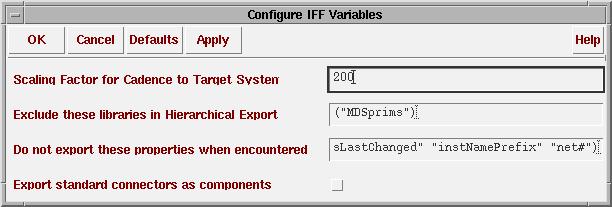 Configure IFF Variables This section describes the selections available from the Configure IFF Variables dialog box.
