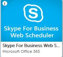 Using Skype for Business Web Scheduler You can access the Skype for Business Web Scheduler from a tile in RM Unify.