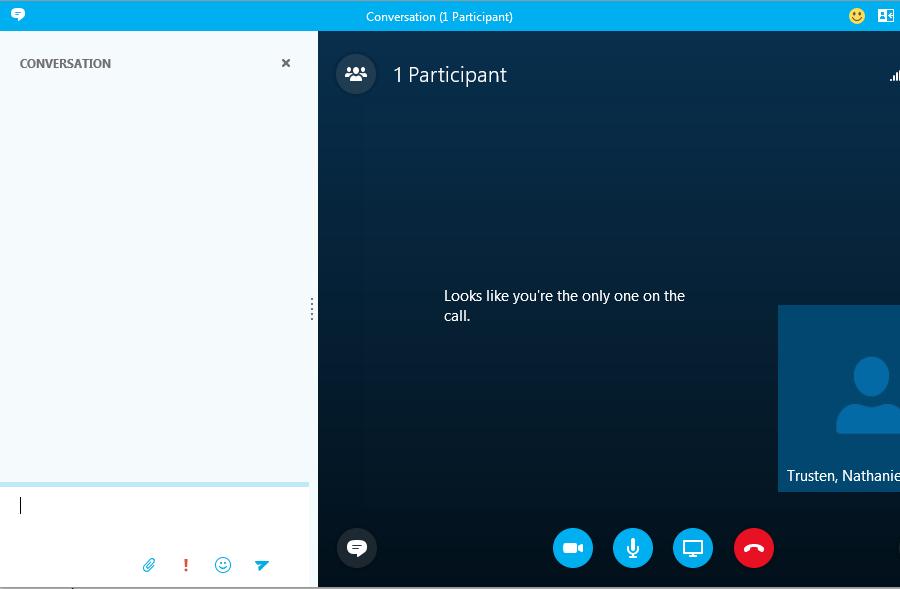 Meeting link Controls Skype meeting