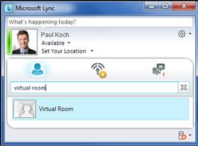 Setting up the Lync Client Contact List Important: If the list is empty, ask your video network administrator for the name given to virtual rooms, and type that name into the Search box.