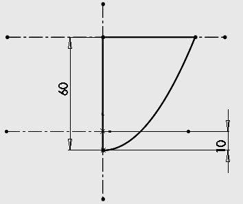 See Figure 2-11. It is a well known geometry in elementary mathematics. To create a parabola: 1. Click Parabola (Sketch toolbar) or Tools, Sketch Entities, parabola. 2. Click to place the focus of the parabola and drag to enlarge the parabola.