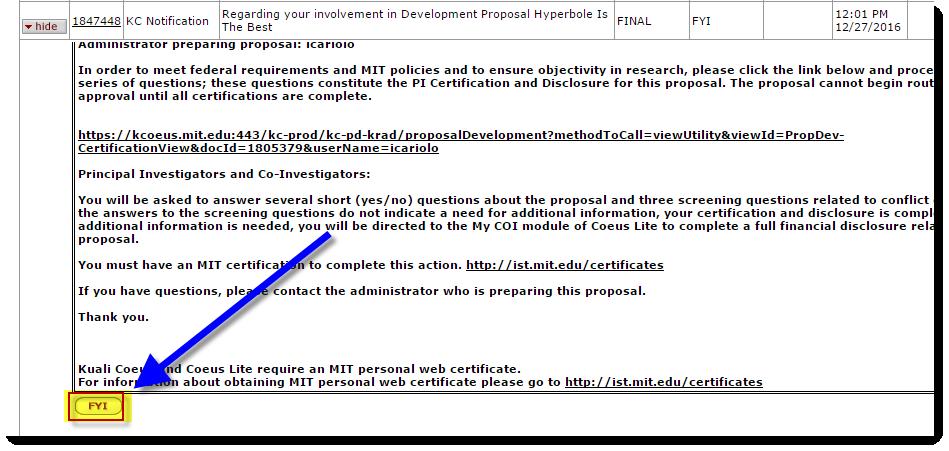 Certification questions, which supports Institutional requirements for your proposal submission.