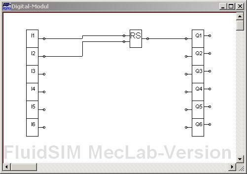 27. Create the logic circuit shown below in FluidSIM, test its behaviour and describe it.
