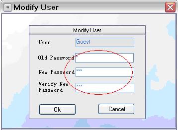 User list. B. Delete User: Select a user in the user list, and then click Delete User to delete it. C. Modify User: Select a user in the user list, and then click Modify User.