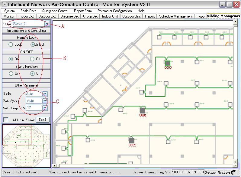 Third Generation Billing System Installation Guide 4.10 Floor Management Figure 4-12 A. List of all the floors. The drop-down list includes all the set floors.