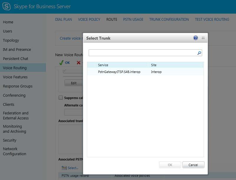Microsoft Skype for Business & EWE TEL SIP Trunk 6. Click New; the New Voice Route page appears: Figure 3-19: Adding New Voice Route 7. In the 'Name' field, enter a name for this route (e.g., ITSP).