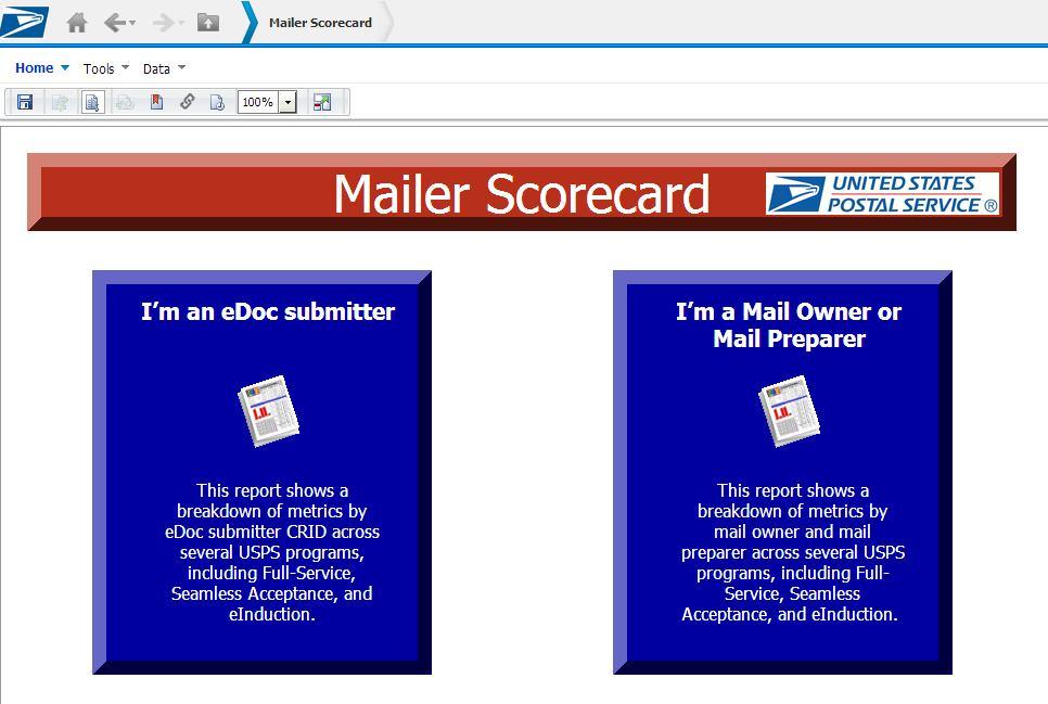 5. On the Mailer Scorecard launch page, select I m