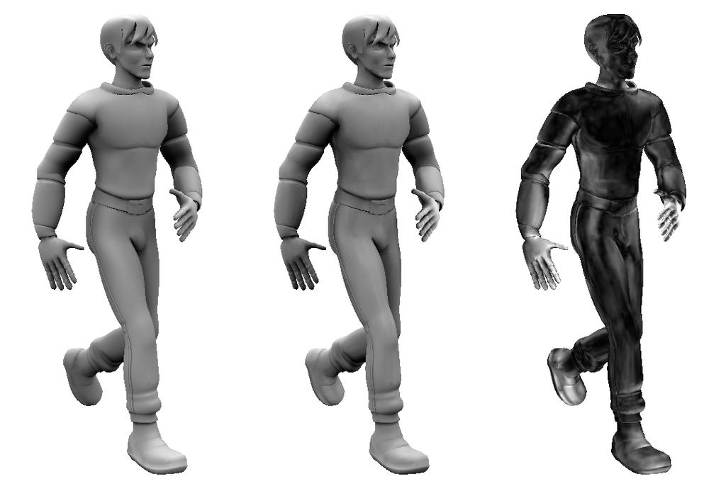 Figure 6: Example of ambient occlusion function generalization. On the left is ground truth for a running motion. In the middle is the output of our method.