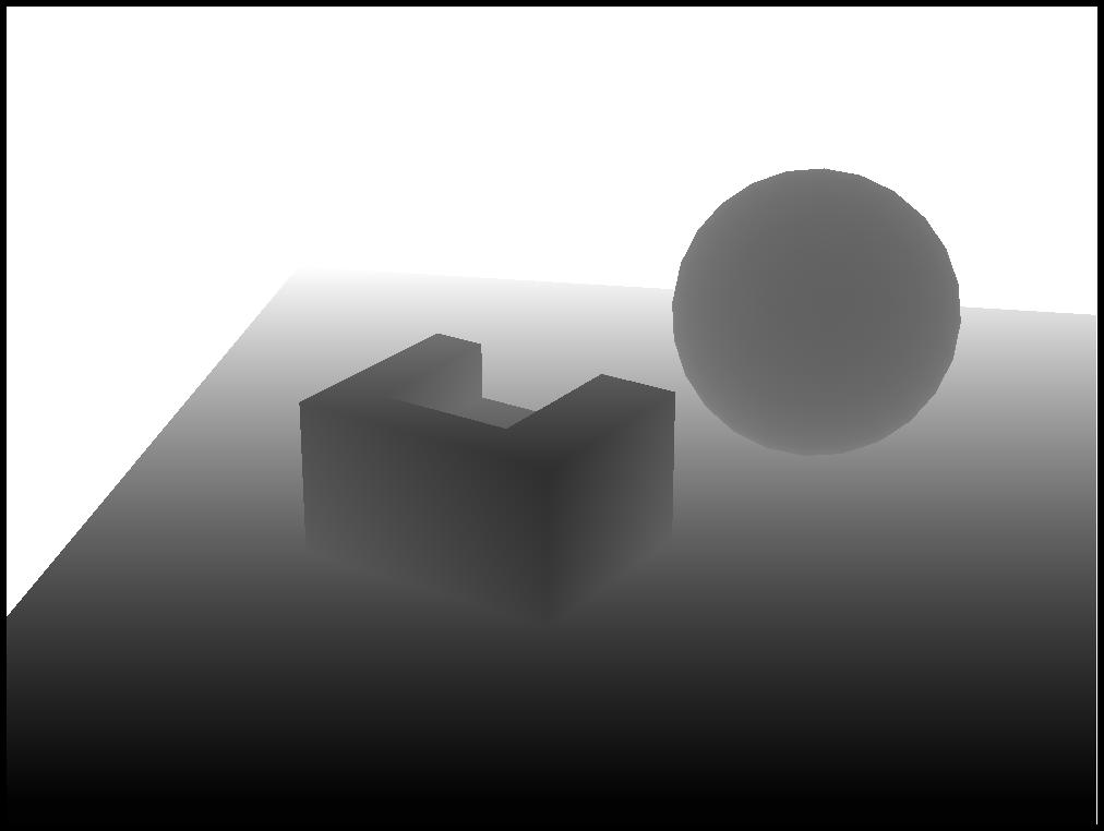 shadow map (depth of closest pixels to the light) render scene from light populate z-buffer that we ll use as our shadow map store the distance from light to nearest object white