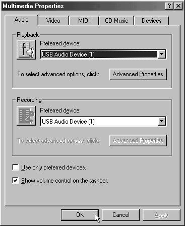 Connections and driver installation Specifying the audio input/output device 1 Click the Windows [Start] button. From the menu that appears, select Settings, and then select Control Panel.