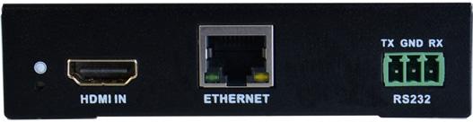 RJ45 (HDBaseT Out): Linked to the RJ45 of the Receiver via a Cat5e/6 cable DATA LED: Indicates the status of HDMI source - ON: HDMI signal with HDCP - Flashing: HDMI signal without HDCP - OFF: No