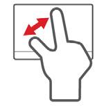 Two-finger slide: Swiftly scroll through web pages, documents and playlists by placing two fingers on the touchpad