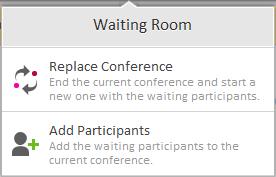 End a conference Click the Exit button in the action bar. Schedule a future conference Do you want to set up a conference in your calendar? 1. In the home page, click the Schedule button.