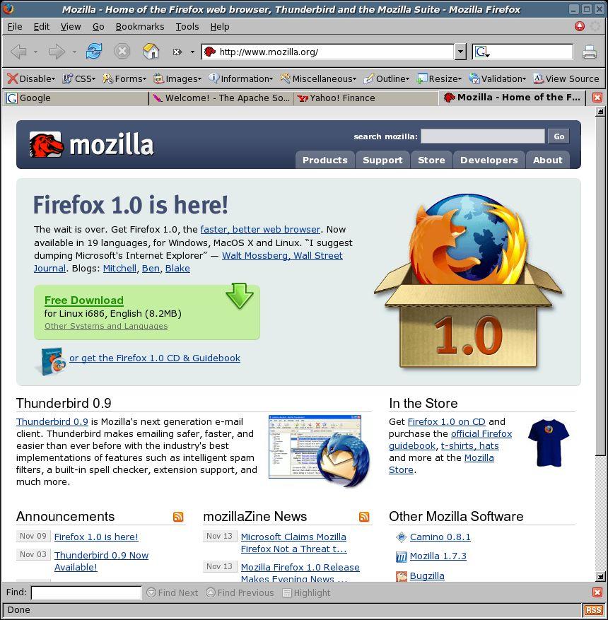 Web Browser: Firefox/Mozilla This is Firefox, with