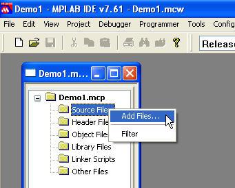 . It will display window Add Files to Project, click left