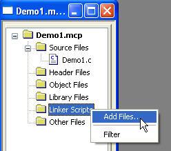It will display window Add Files to Projects, click file p24fj128ga008.