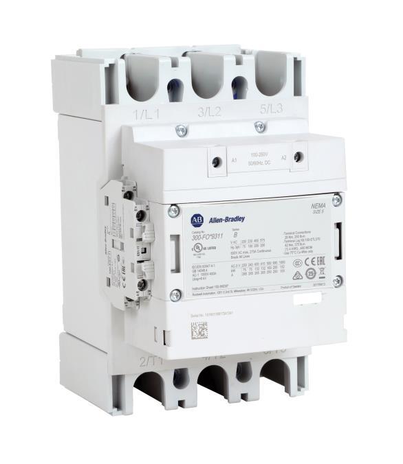 Bulletin 300 Space Saving Contactors Completes the Product Offering Competitive offering versus Eaton, Schneider and Siemens Previous offering limited up to Size 5 Contactors and Size 2 Starters Now