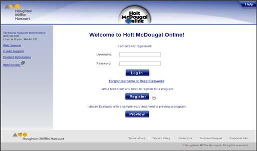 11 4. You will be directed to the Holt McDougal Online sign in