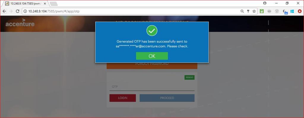 9. If OTP is not received yet, click on the RESEND button. Click on RESEND 10.