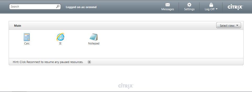 3. On the Citrix XenApp Log on dialog box, complete the following fields: User name Password Domain PASSCODE Type your user name. Type your password.