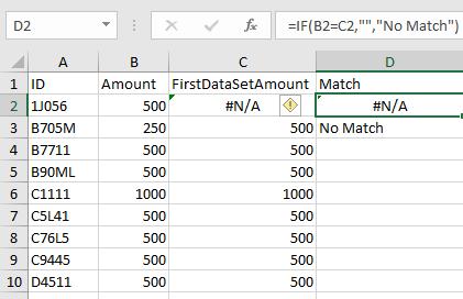 Time Permitting We can add a Match formula to the example If (one