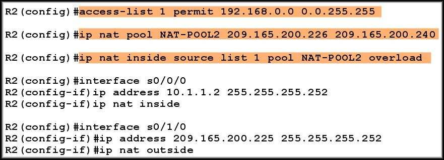 Configuring NAT Overload (PAT) The ISP