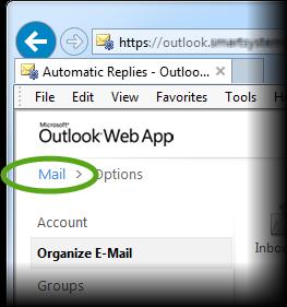 Click Mail to go back to the main OWA screen. 6 Mailbox Management 6.1 Controlling Mailbox Size The standard maximum size for a ONE Mail Direct mailbox is 3GB.