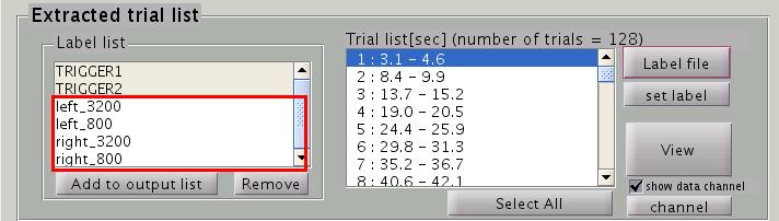 Label file is a text file that lists for the labeling for the trial of being displayed in the Trial list.