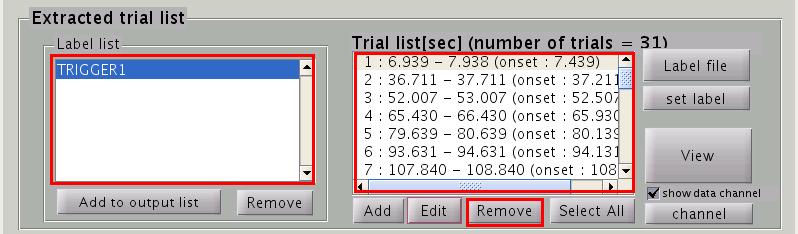trial(s), select the label which contains the target