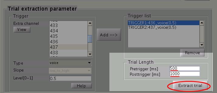 Set Pretrigger and Posttrigger length in