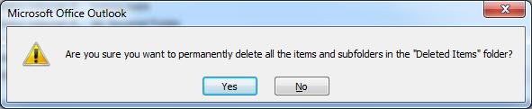 select Empty Deleted Items