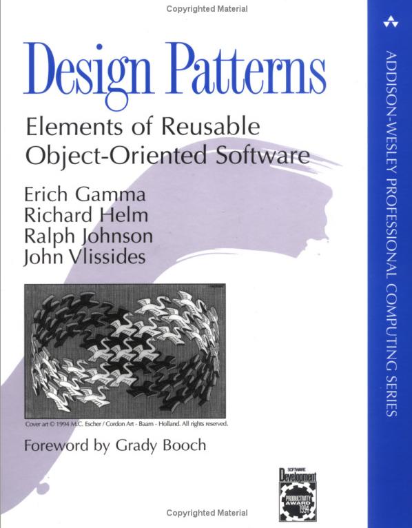 Design Patterns - Definition From the Gang of Four textbook Design patterns are descriptions of