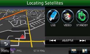 : Displays the navigation and control keys of the current source. : Displays the navigation and current video/picture playback display. The navigation screen appears.