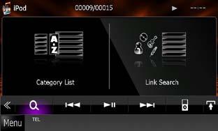 List search Other search When you want to narrow the list down, there are other search ways. This function is not available when music CD is the current source. 1 Touch [ ] in the control screen.