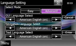 Secondary Sets whether to display the navigation information in the audio screen or vice versa. Default is ON. Steering Remote Controller Sets the desired function in the steering remote controller.