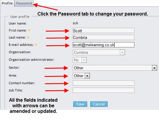 Changing Password To alter aspects relating to your User name, click the Settings link, located towards the top left of the Home page.